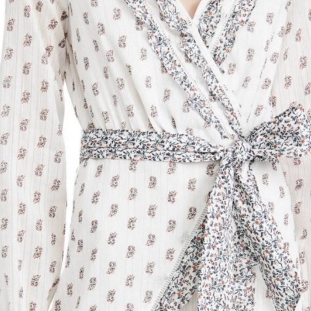 Veronica Beard White Floral wrap dress